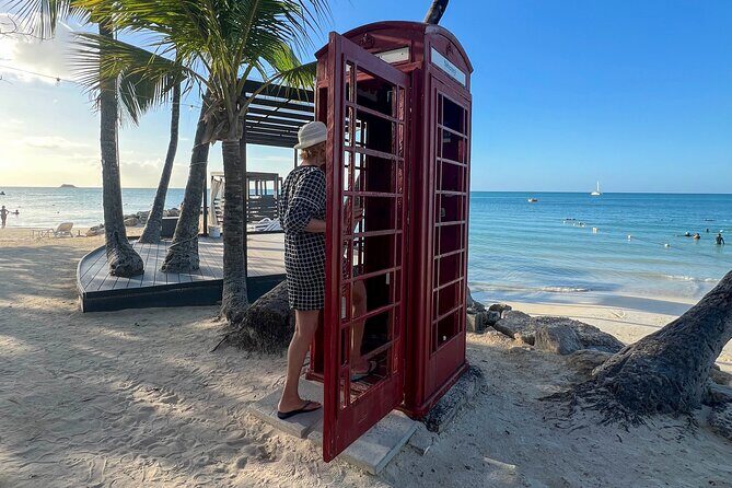 Famous Red Phone Booth Beach (Dickenson Bay) and Fort Bay Beach - Stop 2: Fort James (Fort Bay) for white sand, turquoise water, and easy photos